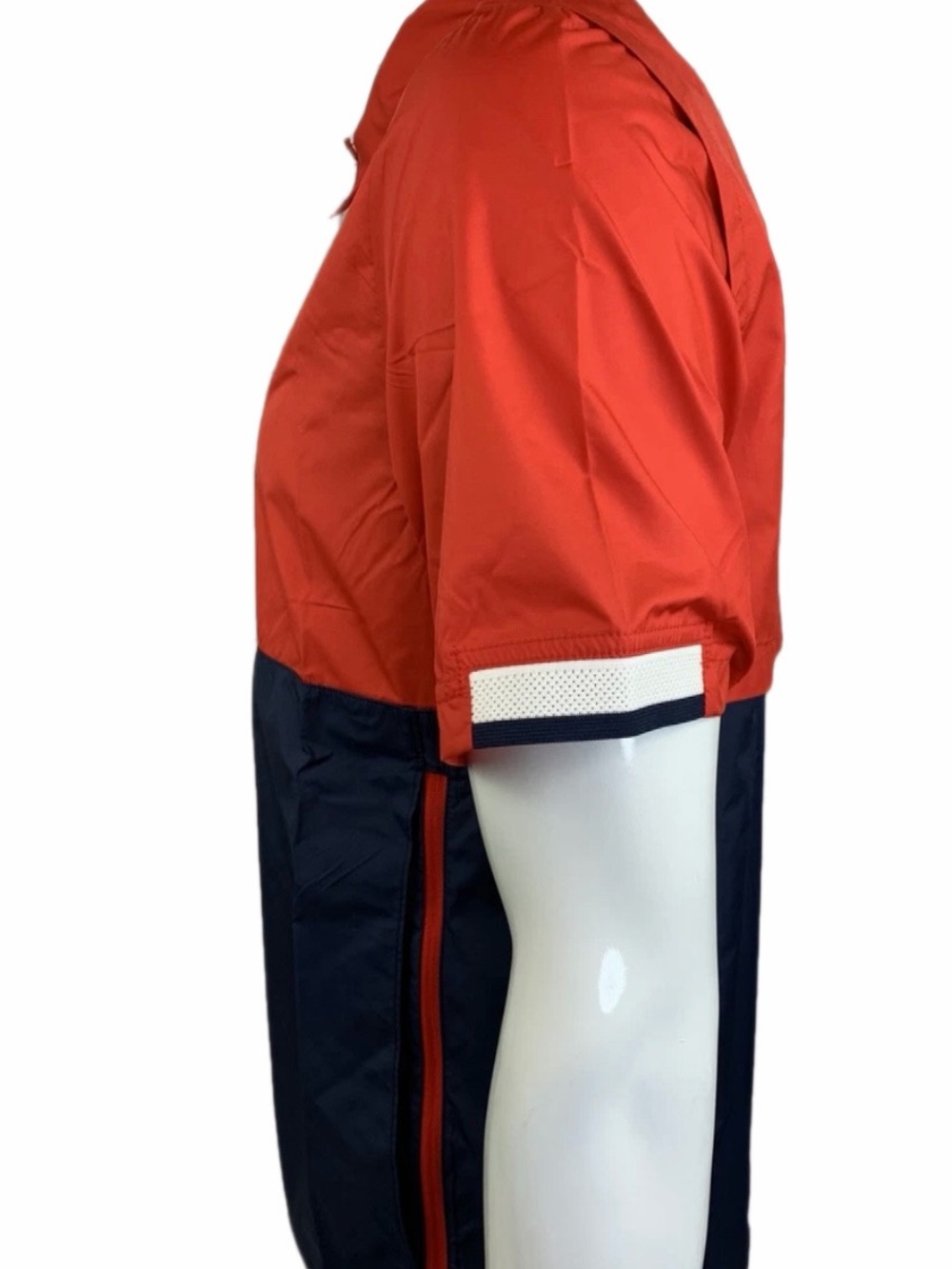 Nike Pullover Orange and Navy Short-Sleeve Half-Zip - Picture 2 of 5
